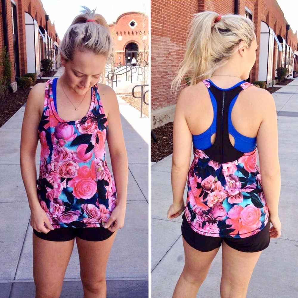 LULULEMON Lightened Up Racerback Singlet Tank in Secret Garden Pink Floral